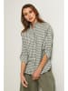 Fleur de Lin Bluse "Abelys" in Khaki/ Weiß