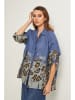 Fleur de Lin Leinen-Bluse "Jarley" in Blau