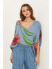 Fleur de Lin Bluse in Hellblau