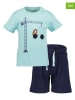 Blue Seven 2-delige outfit turquoise/donkerblauw