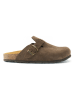 Mandel Leren clogs "Noe" bruin