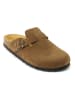 Mandel Leder-Clogs "Noe" in Hellbraun
