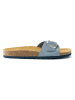 Mandel Leren slippers "Agata" lichtblauw