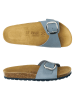 Mandel Leren slippers "Agata" lichtblauw