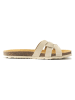 Mandel Leren slippers "Clara" beige