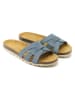 Mandel Leder-Pantoletten "Clara" in Hellblau