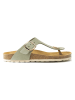 Mandel Leren teenslippers "Blanca" kaki