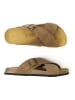 Mandel Leren slippers "Ramon" lichtbruin