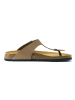 Mandel Leren teenslippers "David" lichtbruin