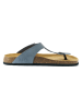 Mandel Leren teenslippers "David" lichtblauw