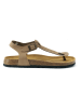 Mandel Leder-Zehensandalen "Leon" in Hellbraun