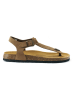 Mandel Leder-Zehensandalen "Leon" in Braun