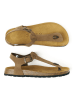 Mandel Leder-Zehensandalen "Leon" in Braun