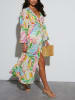Milan Kiss Kleid in Hellblau/ Bunt