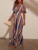 Milan Kiss Kleid in Blau/ Beige