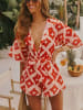 Milan Kiss Jumpsuit in Orange/ Pink