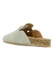 Clarks Leder-Clogs in Hellgrau