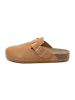 billowy Leder-Clogs in Hellbraun