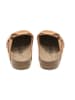 billowy Leder-Clogs in Hellbraun