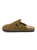 billowy Leren clogs kaki