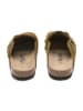 billowy Leder-Clogs in Khaki