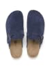 billowy Leder-Clogs in Dunkelblau