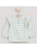 Cotton Fish Sweatshirt in Creme/ Hellblau
