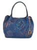 Mia Tomazzi Leren handtas "Gonfalone" blauw - (B)24 x (H)21 x (D)13 cm