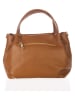 Lia Biassoni Leren handtas "Taro" cognackleurig - (B)28 x (H)25 x (D)18 cm