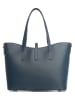 Lia Biassoni Leren shopper "Parma" donkerblauw - (B)40 x (H)27 x (D)14 cm