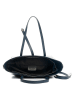 Lia Biassoni Leren shopper "Parma" donkerblauw - (B)40 x (H)27 x (D)14 cm