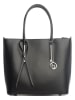 Lia Biassoni Leren schoudertas "Mallero" zwart - (B)32 x (H)30 x (D)12 cm