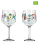 RITZENHOFF Kieliszki (2 szt.) "Botanic Lights" w kolorze różowo-zielonym do ginu - 720 ml