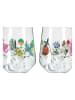 RITZENHOFF 2er-Set: Gingläser ''Botanic Lights'' in Pink/ Grün - 710 ml