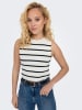 ONLY Gebreide top crème/zwart