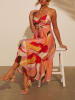 Milan Kiss Kleid in Rosa/ Aprciot/ Rot