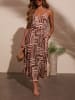 Milan Kiss Kleid in Hellbraun/ Creme