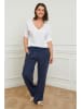 Curvy Lady Linnen broek "Valencia" donkerblauw