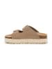billowy Leren slippers lichtbruin
