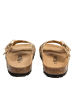 billowy Pantoletten in Braun/ Beige