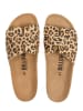 billowy Pantoletten in Braun/ Beige