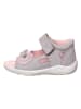 PEPINO Leren sandalen "Sylvie" grijs/lichtroze
