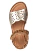 POM POM Leder-Sandalen in Braun/ Gold
