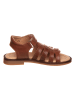 POM POM Leder-Sandalen in Hellbraun