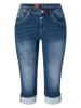 Timezone Spijkercapribroek "Tali" - slim fit - donkerblauw