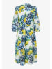 More & More Jurk donkerblauw/geel