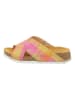 Think! Leren slippers "Koak roze/geel