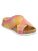 Think! Leren slippers "Koak roze/geel