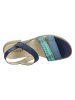 Think! Leren sandalen "Kamaa" donkerblauw/lichtblauw/turquoise