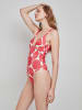 gisela Badeanzug in Creme/ Rot